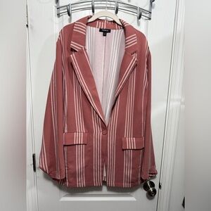 TORRID dusty rose stripe long line boyfriend blazer women’s Plus size 4X preppy